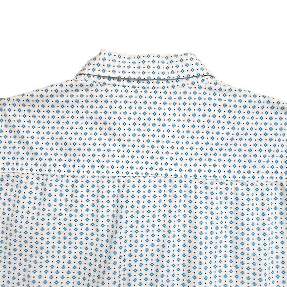 Eighth Avenue Shirt Mens Medium White Geometric Short Sleeve Cotton Preppy - Picture 13 of 13